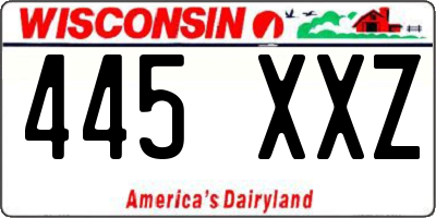 WI license plate 445XXZ