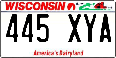 WI license plate 445XYA