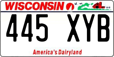 WI license plate 445XYB