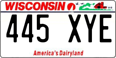 WI license plate 445XYE
