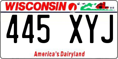 WI license plate 445XYJ