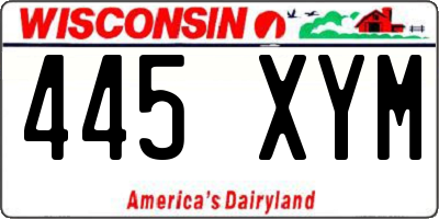 WI license plate 445XYM