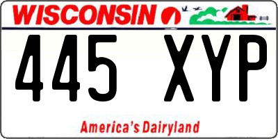 WI license plate 445XYP