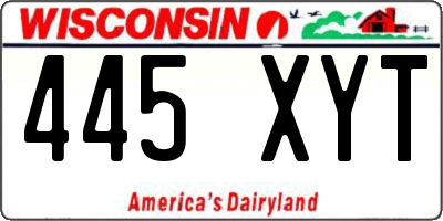 WI license plate 445XYT