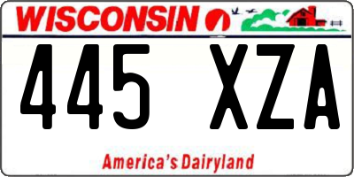 WI license plate 445XZA