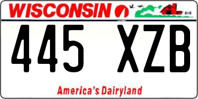 WI license plate 445XZB