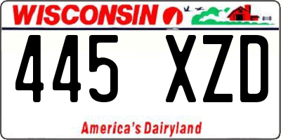 WI license plate 445XZD