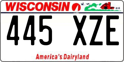 WI license plate 445XZE