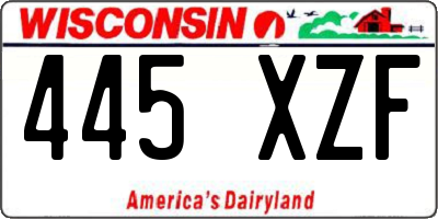 WI license plate 445XZF