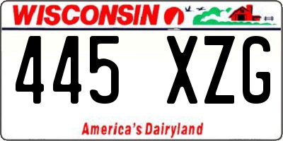 WI license plate 445XZG