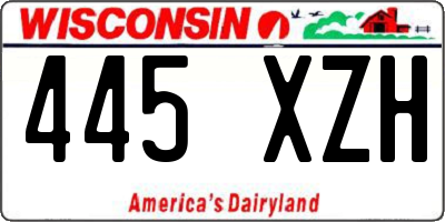WI license plate 445XZH