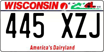 WI license plate 445XZJ