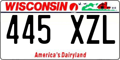 WI license plate 445XZL