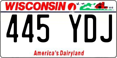 WI license plate 445YDJ