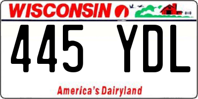 WI license plate 445YDL