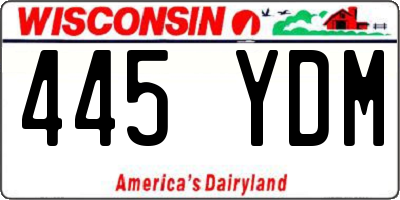 WI license plate 445YDM