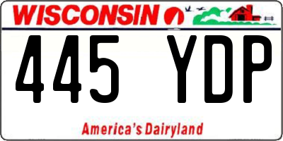 WI license plate 445YDP