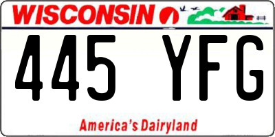WI license plate 445YFG