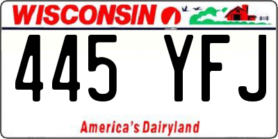 WI license plate 445YFJ