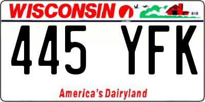 WI license plate 445YFK