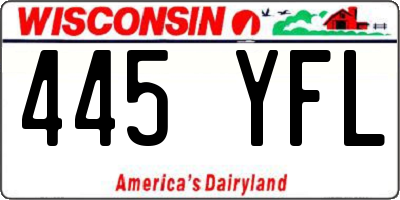 WI license plate 445YFL