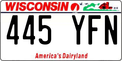 WI license plate 445YFN
