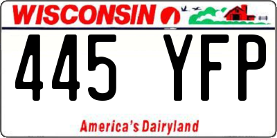 WI license plate 445YFP