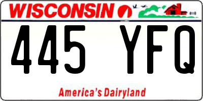 WI license plate 445YFQ