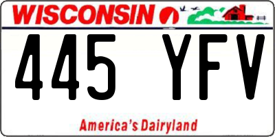 WI license plate 445YFV