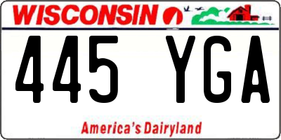 WI license plate 445YGA