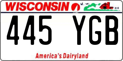 WI license plate 445YGB