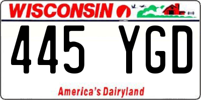 WI license plate 445YGD