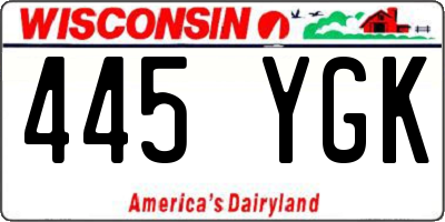 WI license plate 445YGK