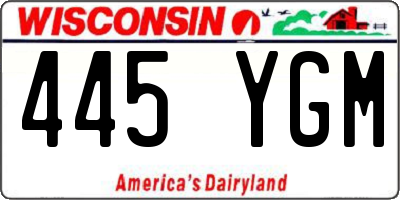 WI license plate 445YGM