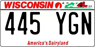 WI license plate 445YGN
