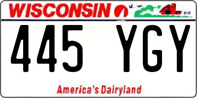 WI license plate 445YGY