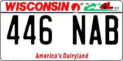 WI license plate 446NAB