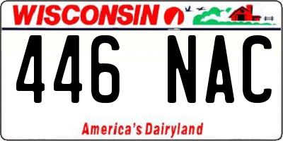 WI license plate 446NAC