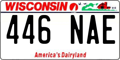 WI license plate 446NAE
