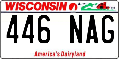 WI license plate 446NAG