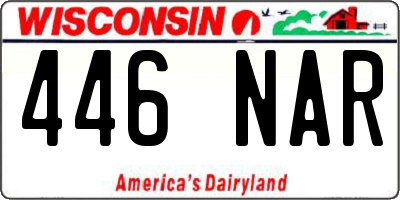 WI license plate 446NAR