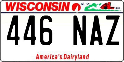 WI license plate 446NAZ