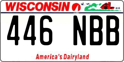 WI license plate 446NBB