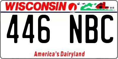 WI license plate 446NBC