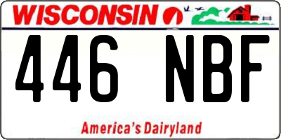 WI license plate 446NBF