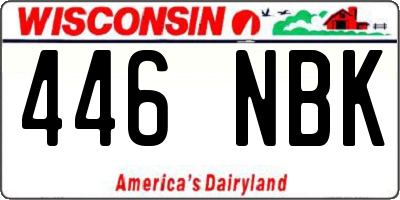 WI license plate 446NBK