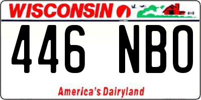 WI license plate 446NBO