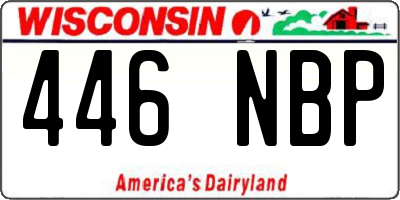 WI license plate 446NBP