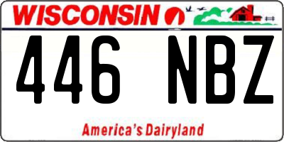 WI license plate 446NBZ