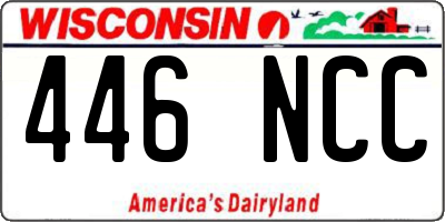 WI license plate 446NCC